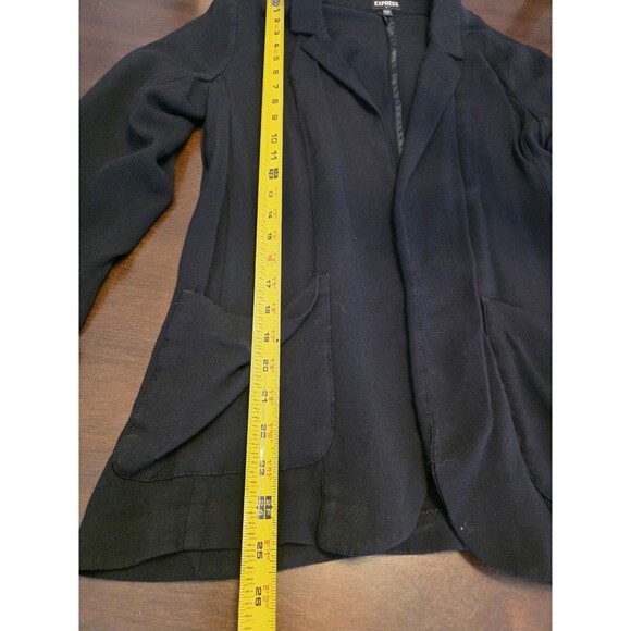 Express Black Long Sleeve No Button Blazer Jacket Women's Medium - Picture 4 of 6